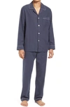 Majestic Citified Cotton Pajamas In Classic Blue