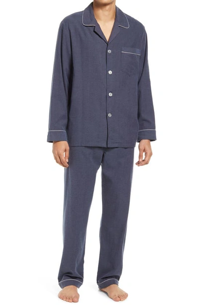 Majestic Citified Cotton Pajamas In Classic Blue
