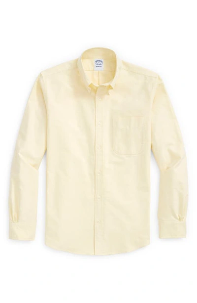 Brooks Brothers Regent Fit Oxford Cotton Button-up Shirt In Solidyellow