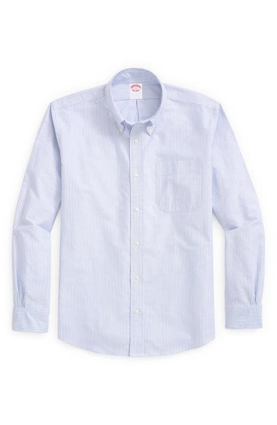Brooks Brothers Regular Fit Stripe Oxford Cotton Button-up Shirt In Bluestripe