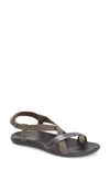 Olukai 'upena' Flat Sandal In Grey Leather