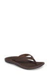 Olukai 'kulapa Kai' Thong Sandal In Dark Java/ Dark Wood Faux