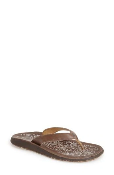 Olukai 'paniolo' Thong Sandal In Clay / Clay