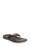 Olukai 'paniolo' Thong Sandal In Charcoal Leather