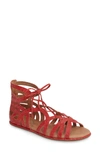 Gentle Souls 'break My Heart 3' Cage Sandal In Red Leather