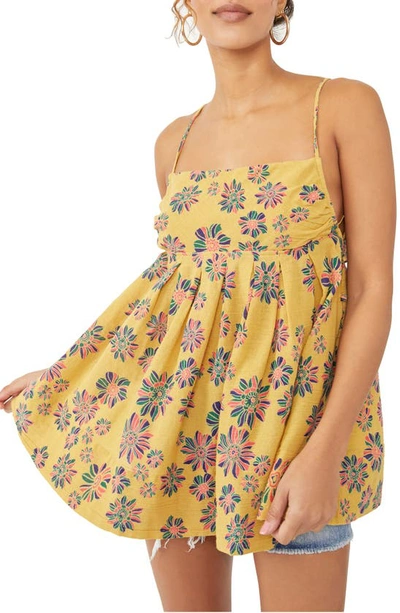 Free People Indigo Molly Smock Cami In Golden Yellow