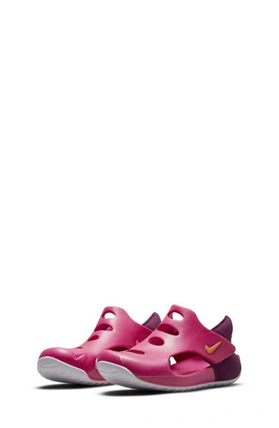 Nike Kids' Sunray Protect 3 Sandal In Pink/ Kumquat/ Sangria/ White