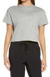 Nike Lab Nrg Crop Cotton T-shirt In Dark Grey Heather/ White