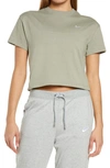 Nike Lab Nrg Crop Cotton T-shirt In Light Army/ White