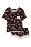 Honeydew Intimates Something Sweet Short Pajamas In Black Roses