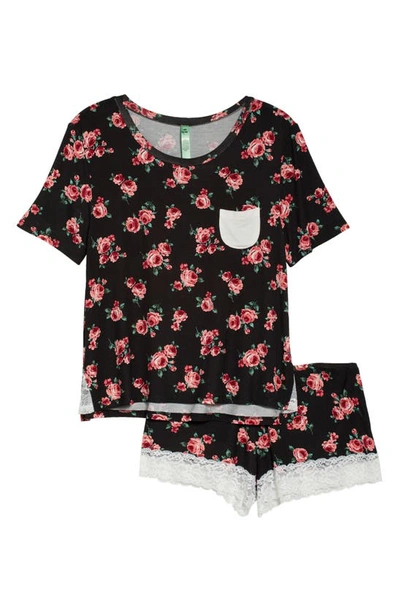 Honeydew Intimates Something Sweet Short Pajamas In Black Roses