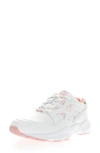 Propét Stability Walker Womens Perforated Slip Resistant Walking Shoes In White/ Pink