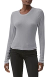 Michael Stars Finn Rib Crewneck Top In Cinder