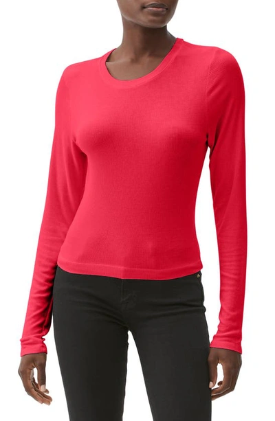 Michael Stars Finn Rib Crewneck Top In Heart