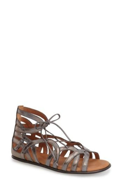 Gentle Souls By Kenneth Cole 'break My Heart 3' Cage Sandal In Graphite Leather