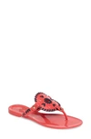 Jack Rogers Sparkle Georgica Jelly Thong Sandals In Rose Gold