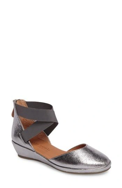 Gentle Souls 'noa' Elastic Strap D'orsay Sandal In Anthracite Leather