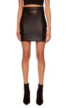 Susana Monaco Faux Leather Mini Skirt In Black
