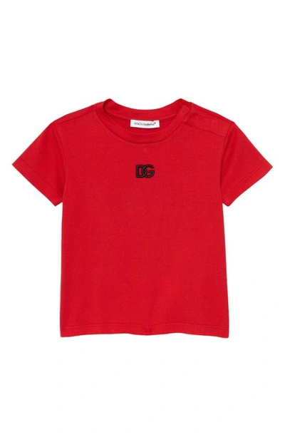 Dolce & Gabbana Babies' Tiger Print Graphic Tee In Rosso Lampone