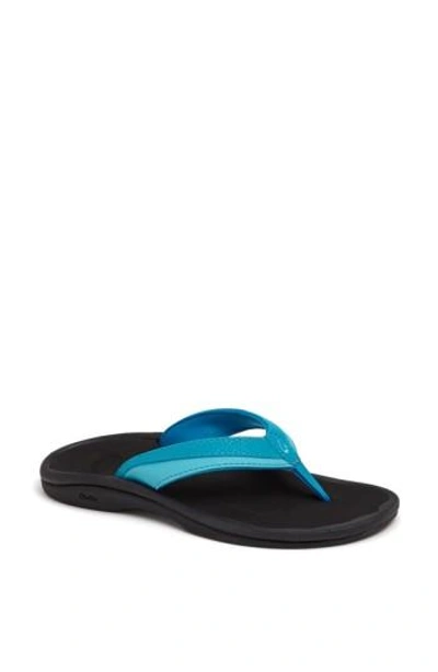 Olukai Ohana Flip Flop In Tropical/ Ice Faux Leather