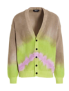 Msgm All Over Tie Dye Cotton Cardigan In Yellow