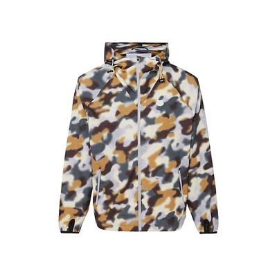 Kenzo Graphic-print High-neck Shell Hooded Jacket In Ivory