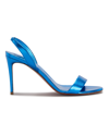 Christian Louboutin Marylin Red Sole Metallic Slingback Sandals In Blue Metallic