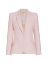 L Agence Chamberlain Cotton-blend Bouclé-tweed Blazer In Soft Pink