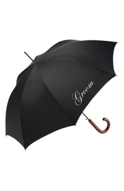 Shedrain Wedding Day Auto Open Stick Umbrella In Groom Black
