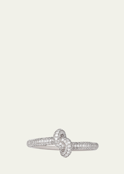 Engelbert White Gold And Diamond Absolutely Slim Knot Ring