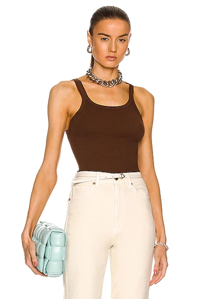 Re/done Ribbed Regular-fit Cotton-jersey Tank Top In Hickory