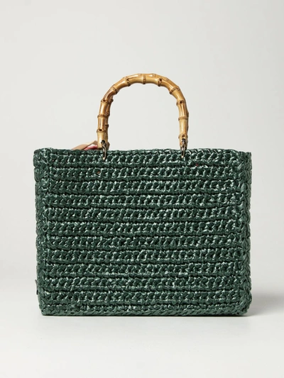Chica Bag In Woven Polypropylene In Green
