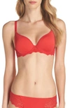 Simone Perele 'caresse' Underwire Plunge Bra In Scarlet