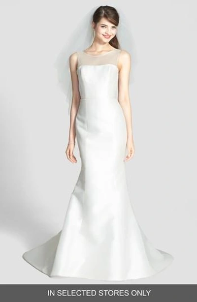 Amsale Preston Silk Magnolia Sheath Wedding Dress In Ivory