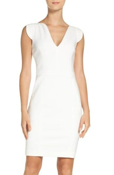 French Connection 'lolo' Stretch Sheath Dress In White/ White