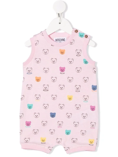 Moschino Babies' Toy Motif-print Sleeveless Romper In Pink
