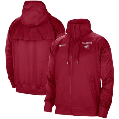 Nike Crimson Oklahoma Sooners Windrunner Raglan Full-zip Jacket