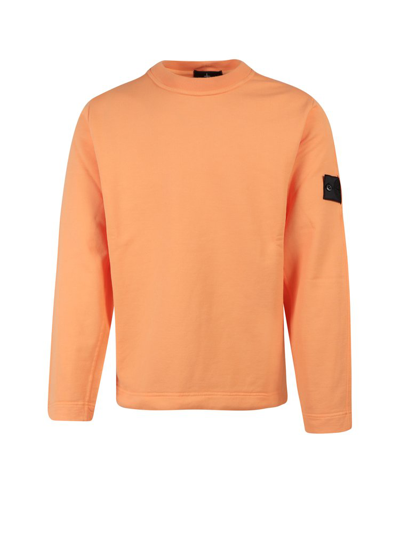 Stone Island Shadow Project Logo-patch Long-sleeved Sweatshirt In Orange