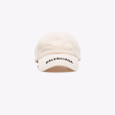 Balenciaga Logo Hat In White