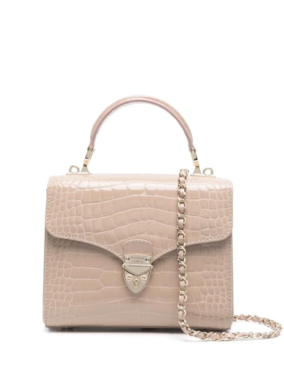 Aspinal Of London Mayfair Crocodile-effect Tote Bag In Neutrals