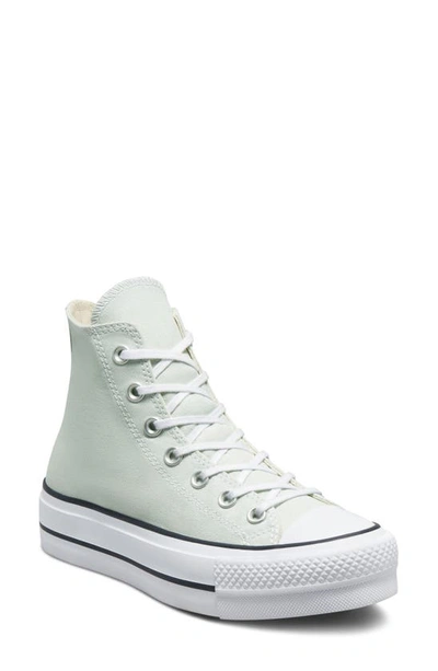 Converse Chuck Taylor® All Star® Lift High Top Platform Sneaker In Light Silver  Black  & White
