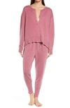 Free People Cozy Cool Girl Lounge Set In Dark Red