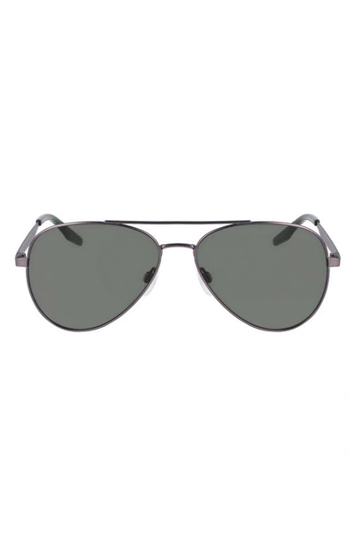 Converse Elevate 58mm Aviator Sunglasses In Satin Gunmetal