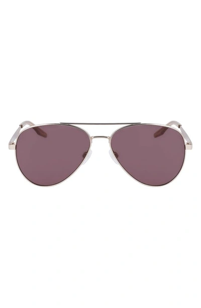 Converse Elevate 58mm Aviator Sunglasses In Satin Gold