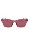 Converse 53mm Rectangular Sunglasses In Crystal Pink Aura