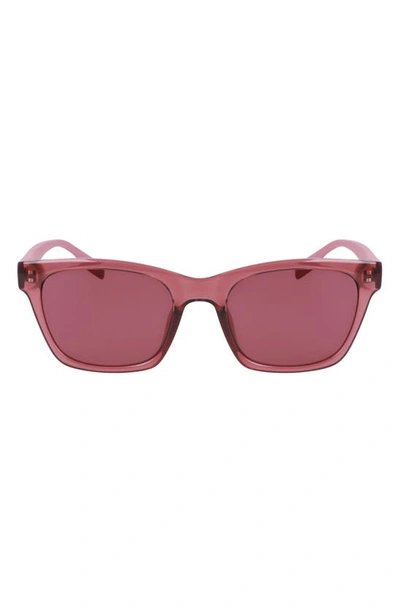 Converse 53mm Rectangular Sunglasses In Crystal Pink Aura