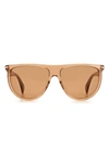 Rag & Bone 57mm Polarized Flat Top Sunglasses In Brown