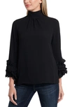 Vince Camuto Ruffle Sleeve Blouse In Rich Black