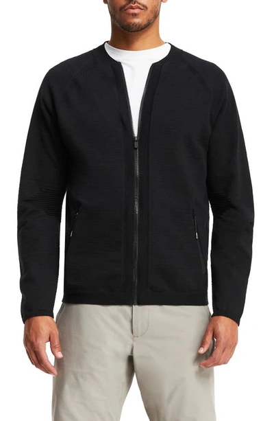 Brady 3d Knit Seamless Bomber Jacket In Carbon