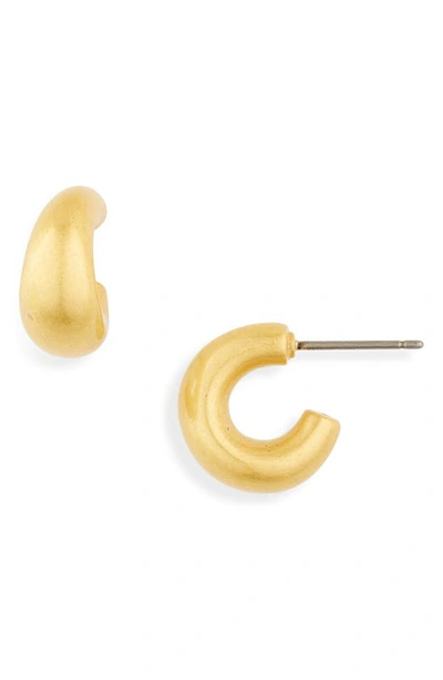Madewell Chunky Huggie Hoop Earrings In Vintage Gold